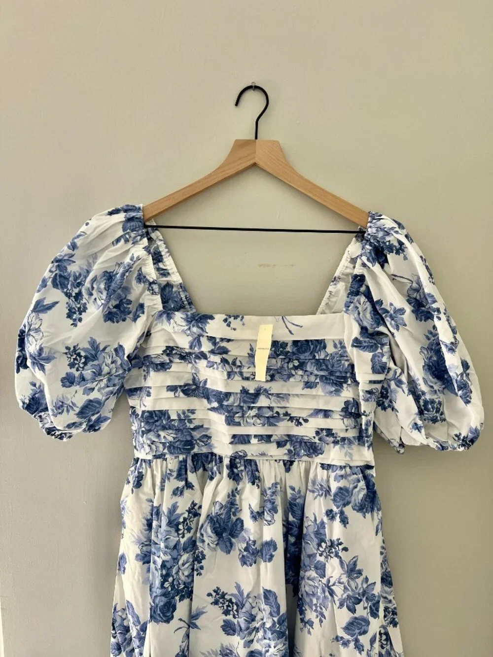 NWT Abercrombie & Fitch Emerson Poplin Puff-Sleeve Midi Dress - Large Tall - Picture 4 of 9